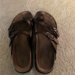 Birkenstock Dark Brown Leather Sandals